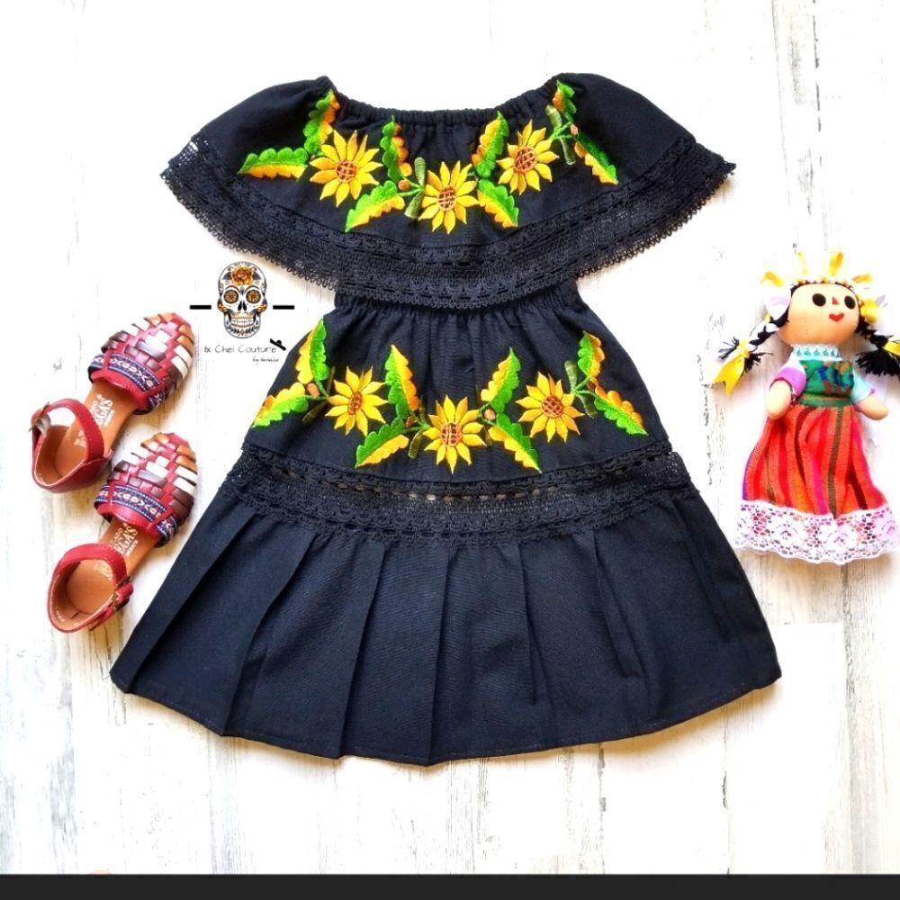 Black Mexican Dress for Girls